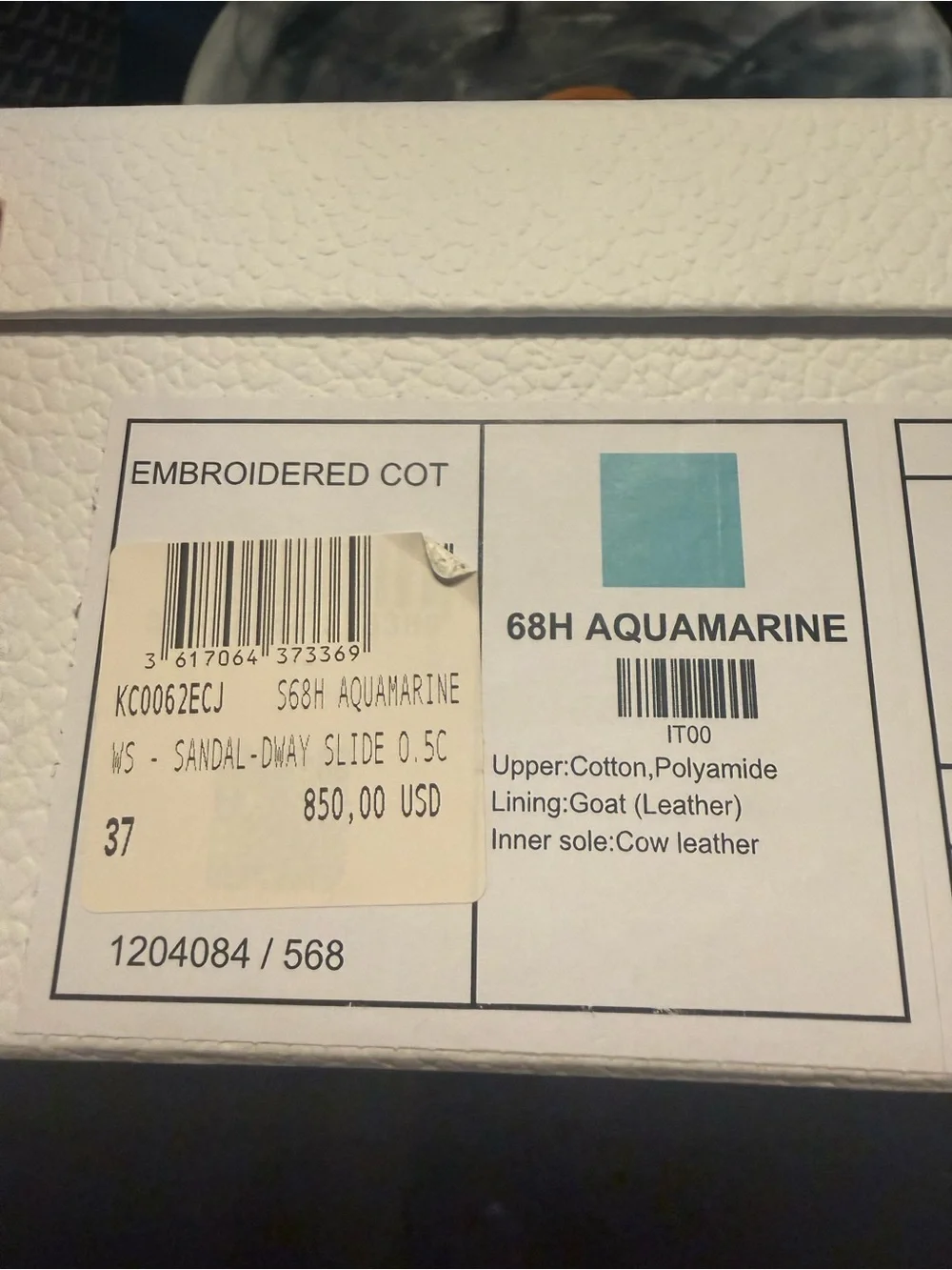 Authentic Christian Dior Aquamarine slides, size 37